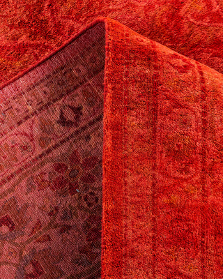 Contemporary Hand-Knotted Overdyed Orange Area Rug 6' 1" x 8' 2"