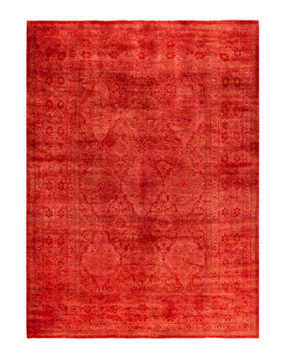 Contemporary Overyed Wool Hand Knotted Orange Area Rug 6' 1" x 8' 2"