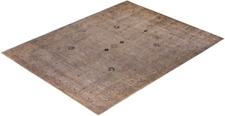 Modern Overdyed Hand Knotted Wool Beige Area Rug 9' 2" x 11' 7"