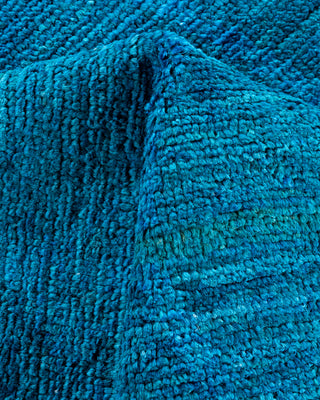 Contemporary Hand-Knotted Modern Abstract Blue Area Rug 6' 3" x 8' 10"