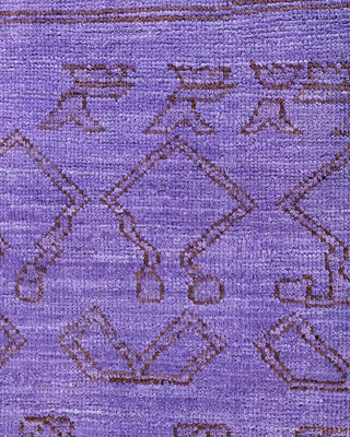 Contemporary Hand-Knotted Modern Abstract Purple Area Rug 6' 1" x 8' 10"