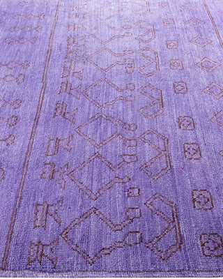 Contemporary Hand-Knotted Modern Abstract Purple Area Rug 6' 1" x 8' 10"
