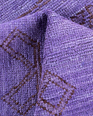 Contemporary Hand-Knotted Modern Abstract Purple Area Rug 6' 1" x 8' 10"