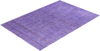 Contemporary Hand-Knotted Modern Abstract Purple Area Rug 6' 1" x 8' 10"