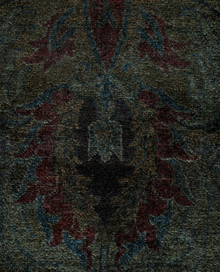 Contemporary Overdyed Wool Hand Knotted Green Area Rug 8' 1" x 10' 0"