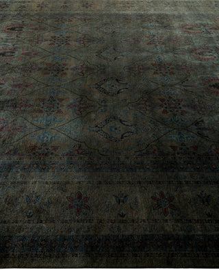 Contemporary Overdyed Wool Hand Knotted Green Area Rug 8' 1" x 10' 0"