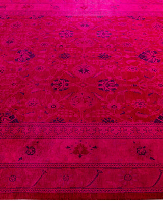 Contemporary Overdyed Wool Hand Knotted Pink Area Rug 8' 3" x 10' 2"