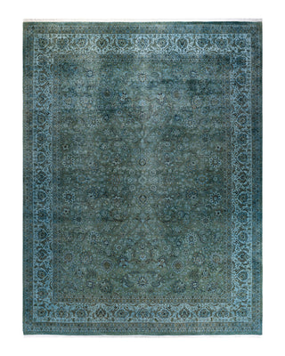 Contemporary Fine Vibrance Green Wool Area Rug 9' 2" x 11' 10"