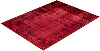 Modern Overdyed Hand Knotted Wool Red Area Rug 9' 3" x 12' 3"