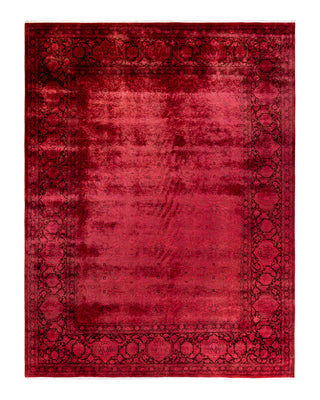 Contemporary Fine Vibrance Red Wool Area Rug 9' 3" x 12' 3"