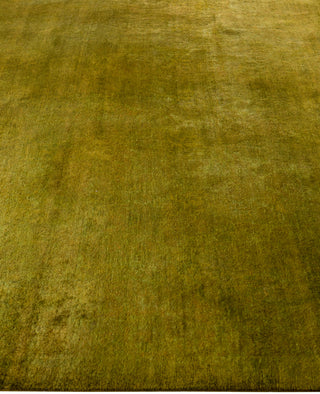 Contemporary Overdyed Wool Hand Knotted Green Area Rug 6' 1" x 8' 10"