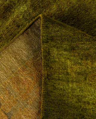 Contemporary Overdyed Wool Hand Knotted Green Area Rug 6' 1" x 8' 10"
