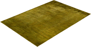 Contemporary Overdyed Wool Hand Knotted Green Area Rug 6' 1" x 8' 10"