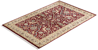 Traditional Hand Knotted Red Area Rug 4' 2" x 6' 4"