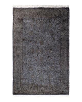 Contemporary Fine Vibrance Gray Wool Area Rug 4' 2" x 6' 5"