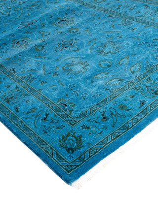 Fine Vibrance, One-of-a-Kind Hand-Knotted Runner Rug - Blue, 2' 6" x 10' 3" - Solo Rugs