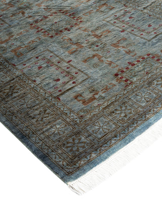 Modern Overdyed Hand Knotted Wool Gray Runner 2' 8" x 10' 1"