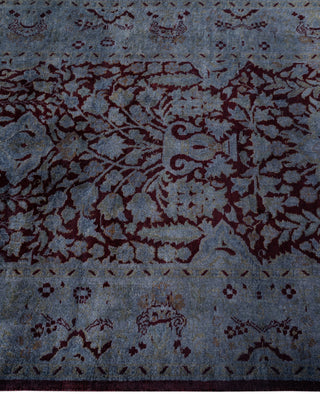 Contemporary Overdyed Wool Hand Knotted Gray Runner 2' 6" x 9' 3"