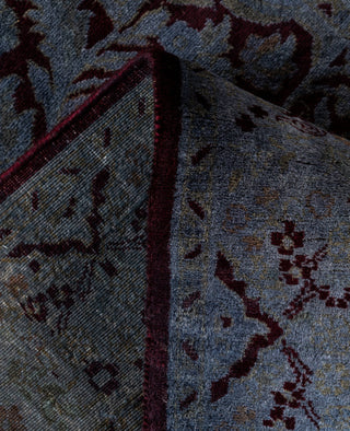 Contemporary Overdyed Wool Hand Knotted Gray Runner 2' 6" x 9' 3"