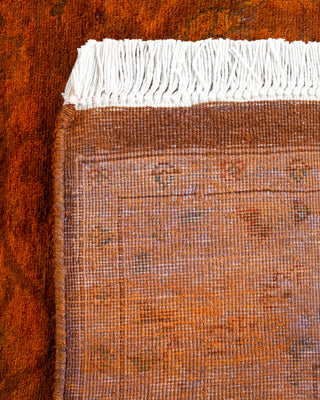 Modern Overdyed Hand Knotted Wool Orange Runner 2' 6" x 9' 4"