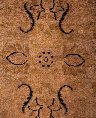 Contemporary Overdyed Wool Hand Knotted Brown Runner 2' 7" x 12' 7"