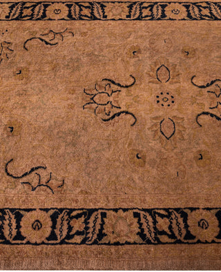 Contemporary Overdyed Wool Hand Knotted Brown Runner 2' 7" x 12' 7"