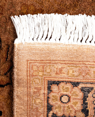 Contemporary Overdyed Wool Hand Knotted Brown Runner 2' 7" x 12' 7"