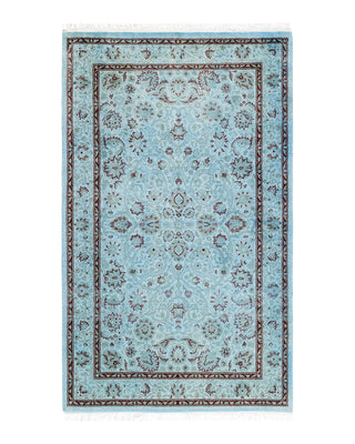 Contemporary Fine Vibrance Blue Wool Area Rug 3' 2" x 5' 4"