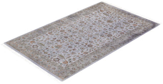 Contemporary Hand Knotted Overdyed Gray Area Rug 3' 2" x 5' 2"