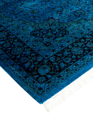 Modern Overdyed Hand Knotted Wool Blue Area Rug 4' 8" x 7' 2"