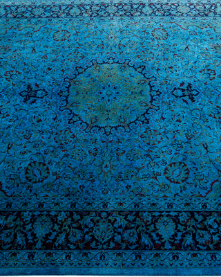 Modern Overdyed Hand Knotted Wool Blue Area Rug 4' 8" x 7' 2"