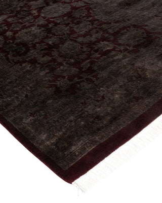 Modern Overdyed Hand Knotted Wool Black Runner 2' 6" x 11' 0"