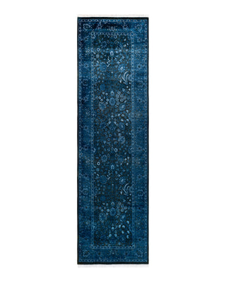 Contemporary Fine Vibrance Blue Wool Area Rug 2' 5" x 8' 10"