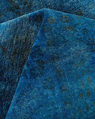 Contemporary Fine Vibrance Blue Wool Area Rug - 9' 2" x 12' 2"