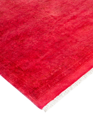 Modern Overdyed Hand Knotted Wool Pink Area Rug 8' 10" x 12' 2"