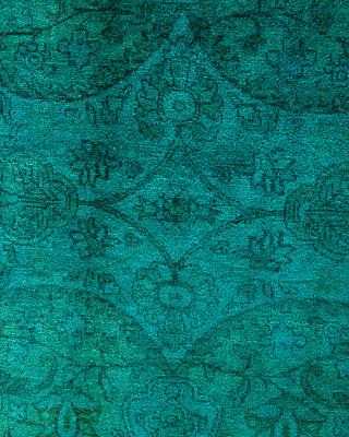 Contemporary Hand-Knotted Overdyed Green Area Rug 8' 2" x 10' 2"