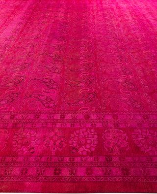 Overdyed One-of-a-Kind Wool Pink Area Rug 12' 2" x 16' 4"