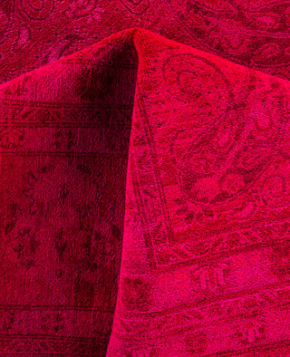Overdyed One-of-a-Kind Wool Pink Area Rug 12' 2" x 16' 4"