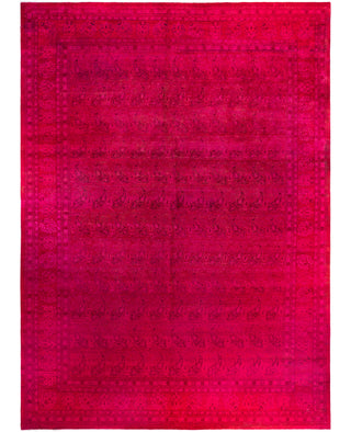 Overdyed One-of-a-Kind Wool Pink Area Rug 12' 2" x 16' 4"