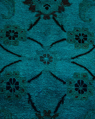 Contemporary Hand-Knotted Overdyed Blue Area Rug 8' 1" x 9' 10"