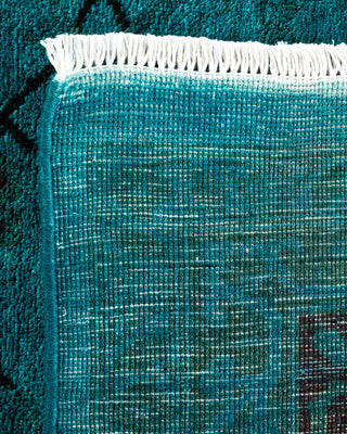 Contemporary Hand-Knotted Overdyed Blue Area Rug 8' 1" x 9' 10"