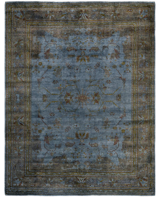 Overdyed One-of-a-Kind Wool Gray Area Rug 8' 1" x 10' 5"
