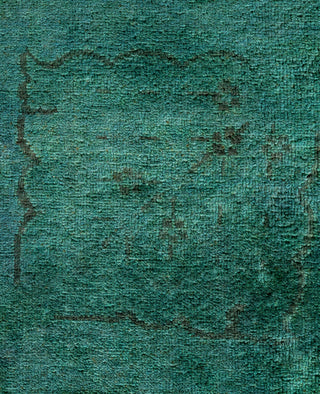 Contemporary Overdyed Wool Hand Knotted Green Area Rug 8' 1" x 9' 10"