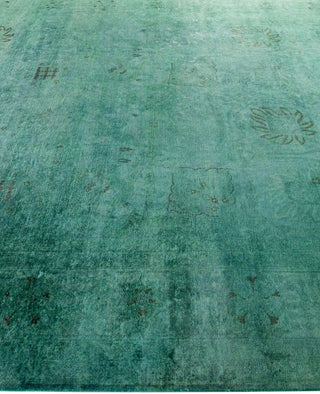 Contemporary Overdyed Wool Hand Knotted Green Area Rug 8' 1" x 9' 10"