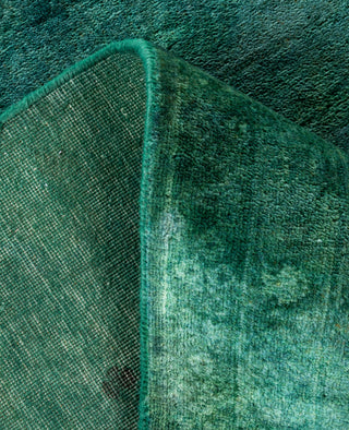 Contemporary Overdyed Wool Hand Knotted Green Area Rug 8' 1" x 9' 10"