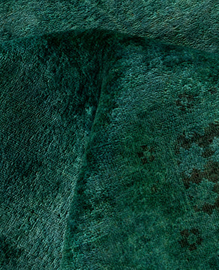 Contemporary Overdyed Wool Hand Knotted Green Area Rug 8' 1" x 9' 10"