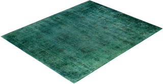 Contemporary Overdyed Wool Hand Knotted Green Area Rug 8' 1" x 9' 10"