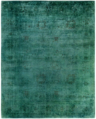 Contemporary Overdyed Wool Hand Knotted Green Area Rug 8' 1" x 9' 10"