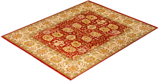 Traditional Hand-Knotted Red Area Rug 8' 1" x 10' 1"