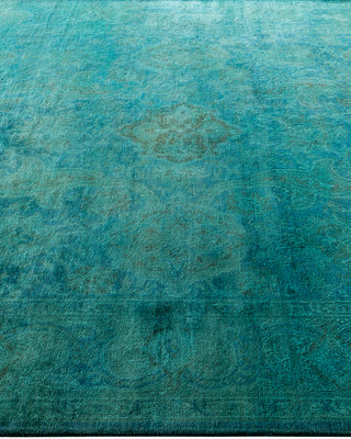 Contemporary Hand-Knotted Overdyed Blue Area Rug 6' 1" x 8' 10"